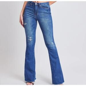 YMI Women's Junior Wannabettabut High Rise Super Flare Denim Jeans Size 1/25 NEW